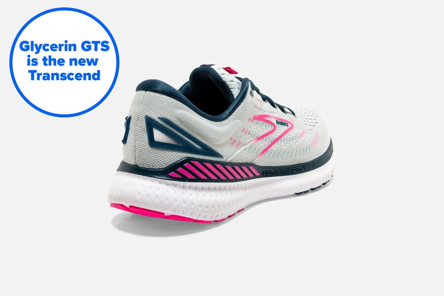 Brooks Running Shoes - Glycerin GTS 19 Road Womens - White/Pink - BYQ-327805